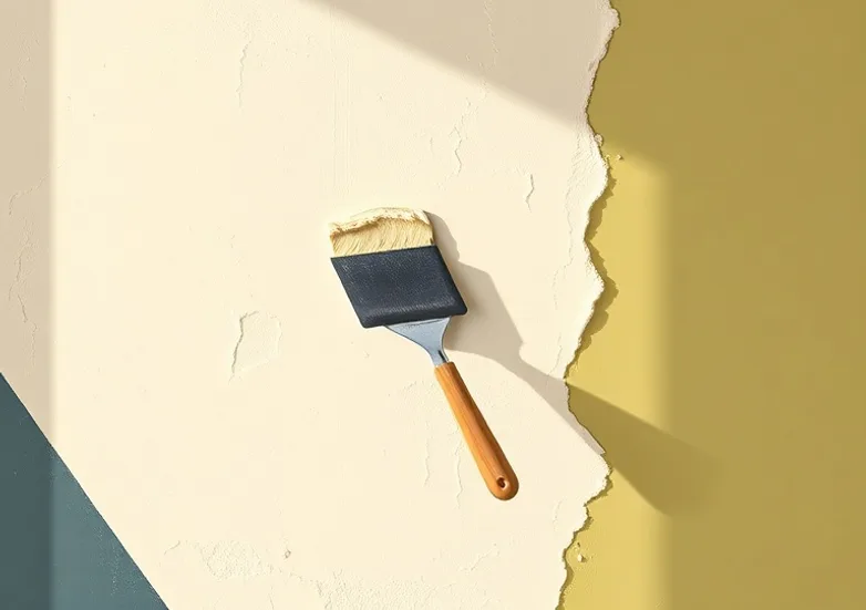 Application d'un enduit décoratif à la lisseuse sur un mur